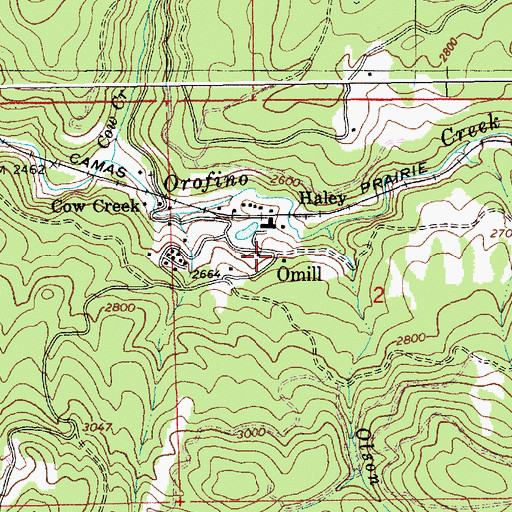 Topographic Map of Omill, ID