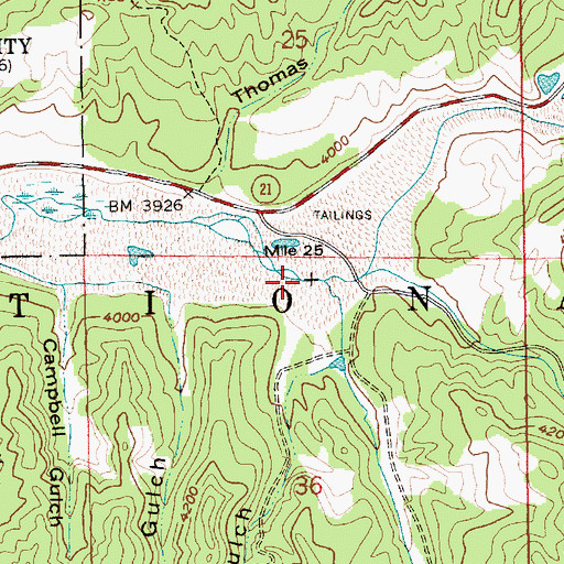 Topographic Map of Pine Creek, ID