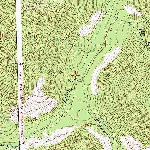 Topographic Map of Pioneer Creek, ID