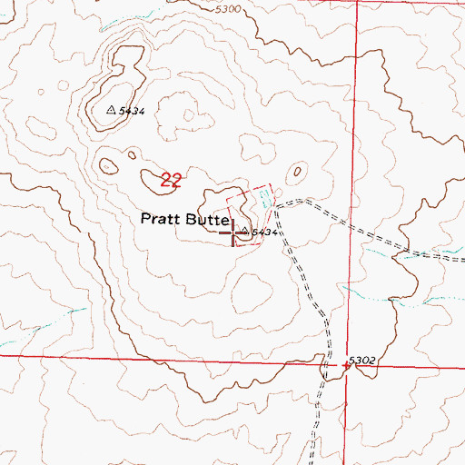 Topographic Map of Pratt Butte, ID