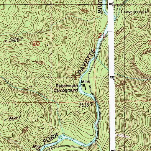 Topographic Map of Rattlesnake Creek, ID