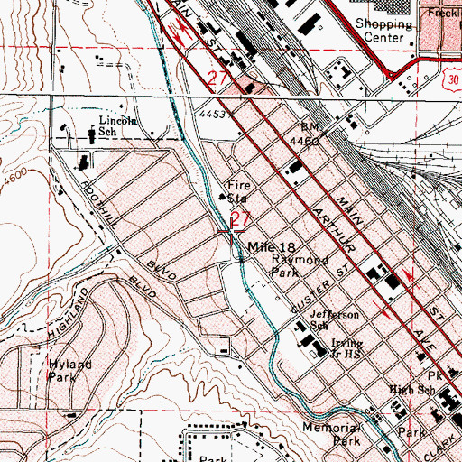 Topographic Map of Raymond Park, ID