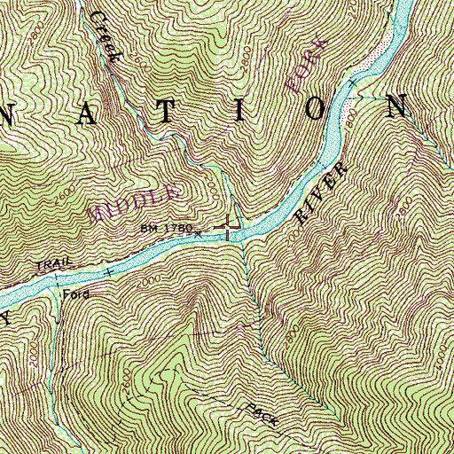 Topographic Map of Renshaw Creek, ID