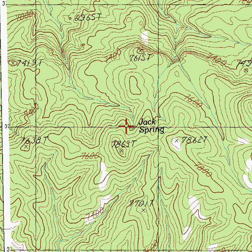 Topographic Map of Jack Spring, AZ