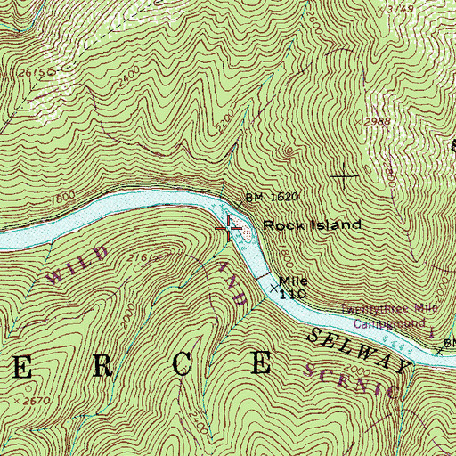 Topographic Map of Rock Island, ID