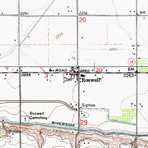 Topographic Map of Roswell, ID