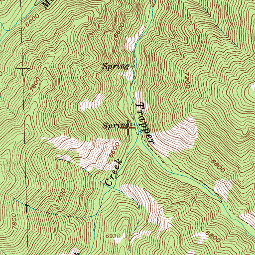 Topographic Map of Rush Creek, ID