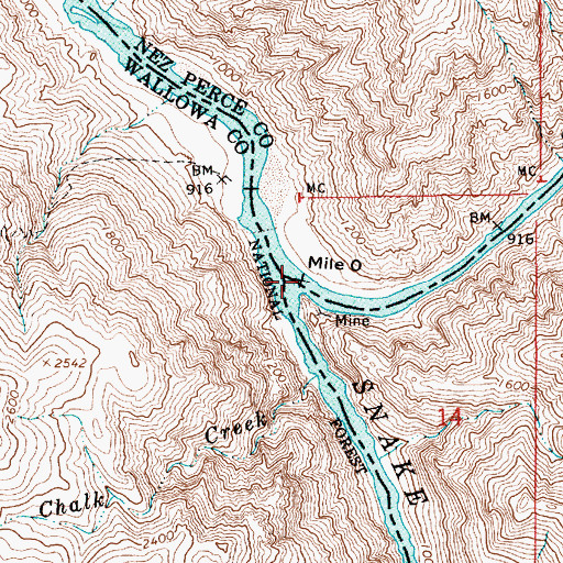 Topographic Map of Salmon River, ID