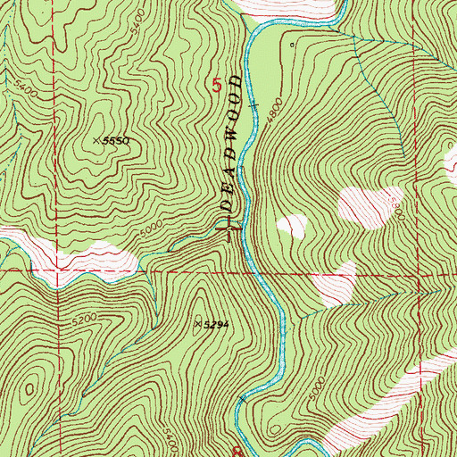 Topographic Map of Scott Creek, ID