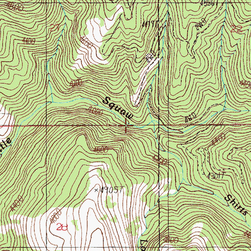 Topographic Map of Shirts Creek, ID