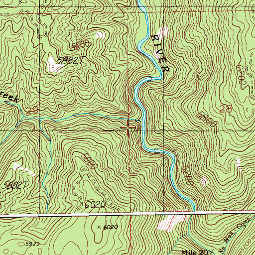 Topographic Map of Sixmile Creek, ID