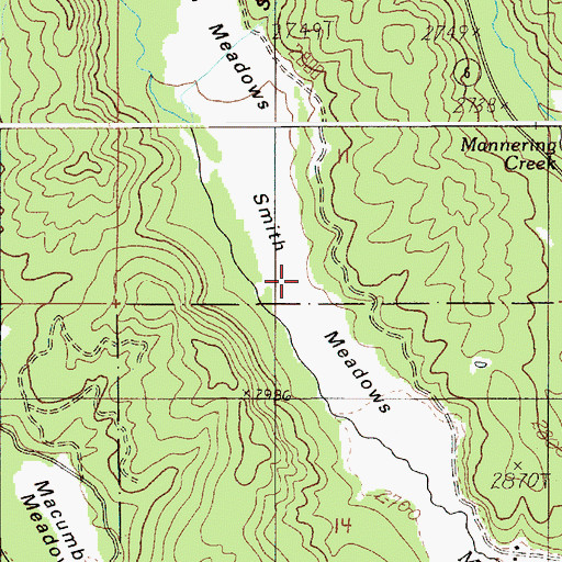 Topographic Map of Smith Meadows, ID