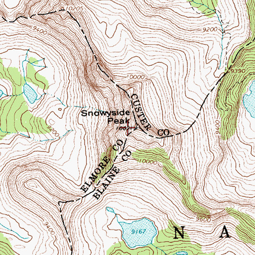 Topographic Map of Snowyside Peak, ID