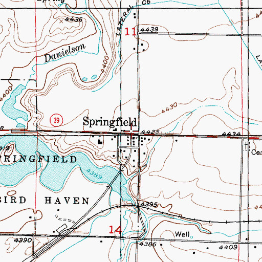 Topographic Map of Springfield, ID