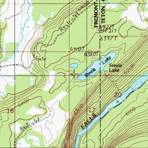 Topographic Map of Steele Lake, ID