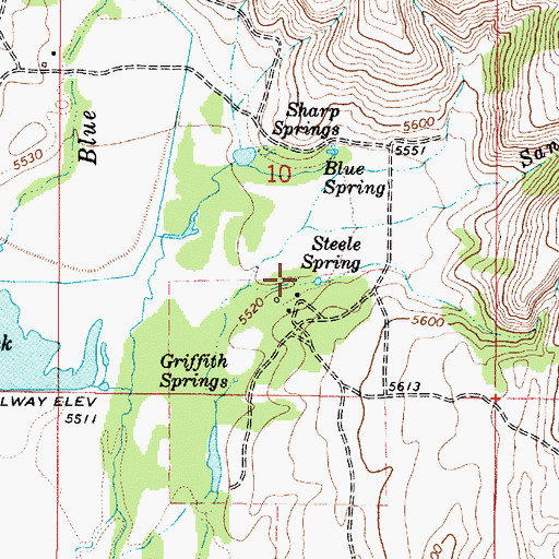 Topographic Map of Steele Spring, ID