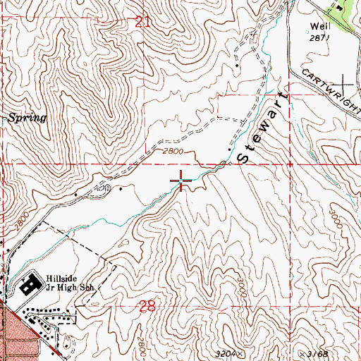 Topographic Map of Stewart Gulch, ID