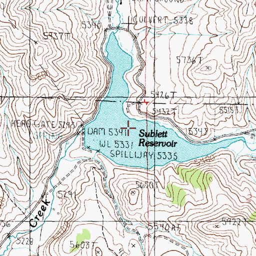 Topographic Map of Sublett Reservoir, ID