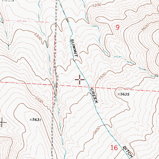 Topographic Map of Summit Creek Ditch, ID