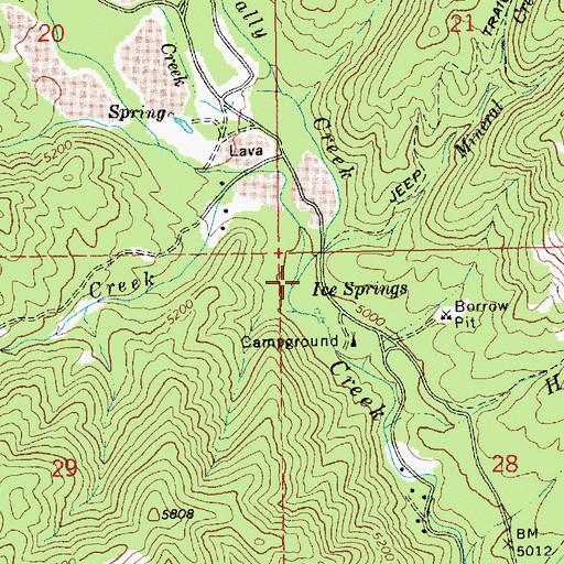 Topographic Map of Tally Baker Creek, ID