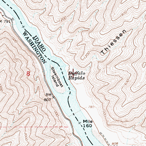 Topographic Map of Thiessen Canyon, ID