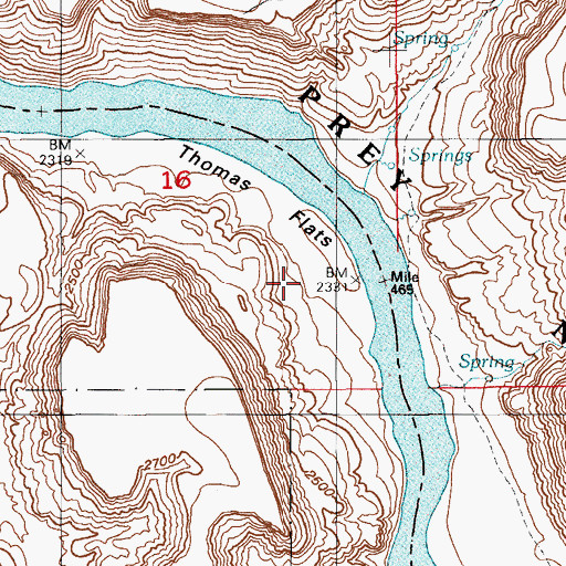 Topographic Map of Thomas Flats, ID