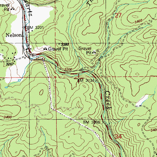 Topographic Map of Threemile Creek, ID