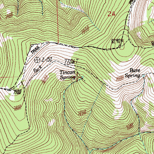 Topographic Map of Tincan Spring, ID