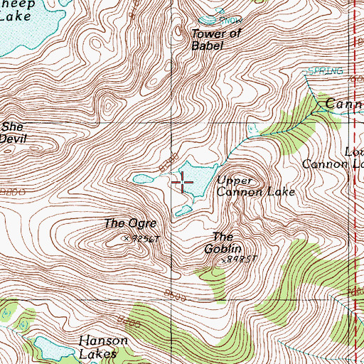 Topographic Map of Upper Cannon Lake, ID