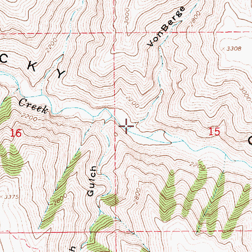 Topographic Map of Vonberge Gulch, ID