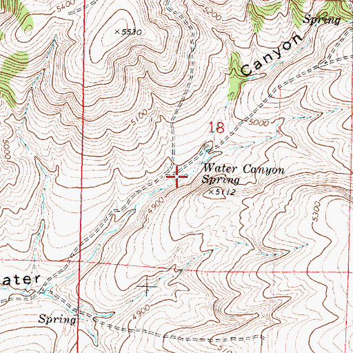 Topographic Map of Water Canyon Spring, ID