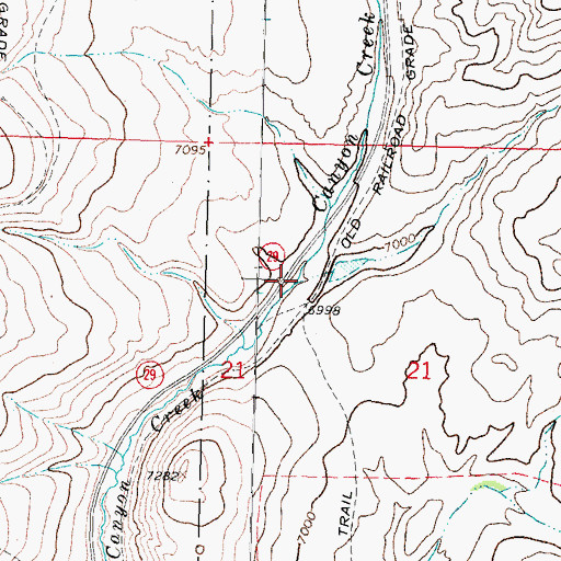 Topographic Map of Whiskey Spring Creek, ID