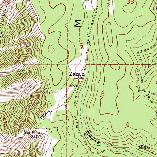 Topographic Map of Zaza, ID