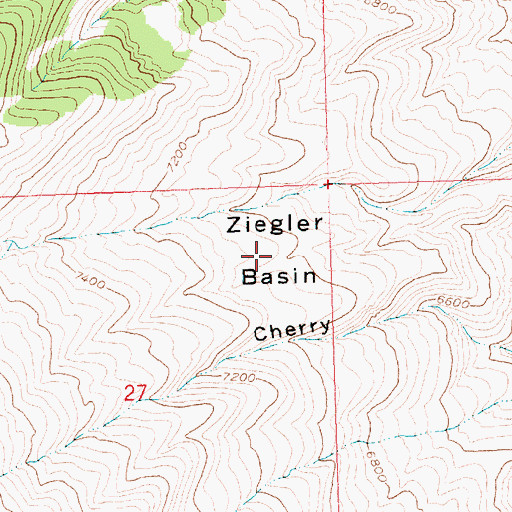 Topographic Map of Ziegler Basin, ID
