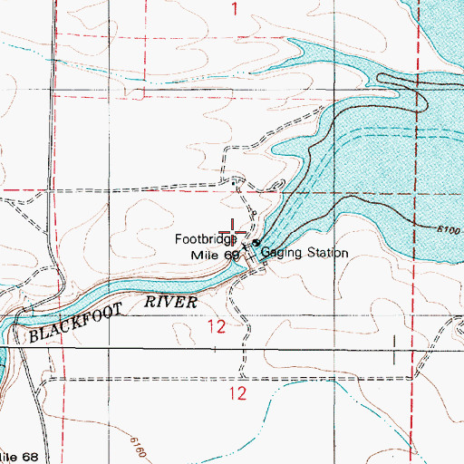 Topographic Map of Blackfoot Dam, ID