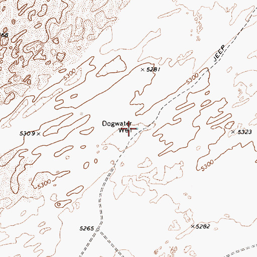 Topographic Map of Dogwater Well, AZ