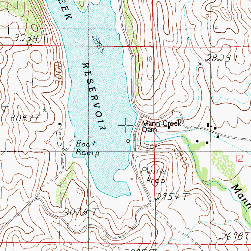 Topographic Map of Mann Creek Dam, ID