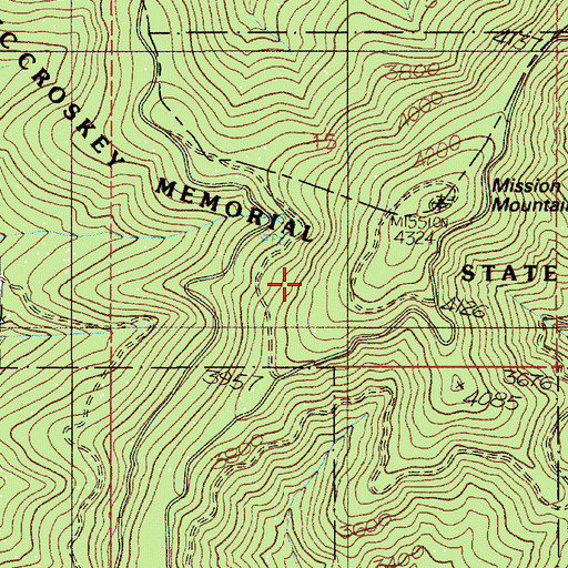 Topographic Map of Mary Minerva McCroskey Memorial State Park, ID
