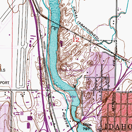 Topographic Map of Russ Freeman Park, ID