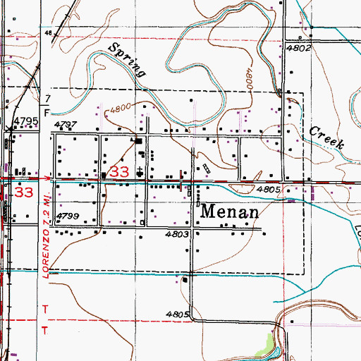 Topographic Map of Menan, ID