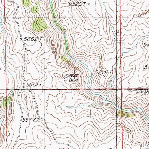 Topographic Map of Devils Dive, ID