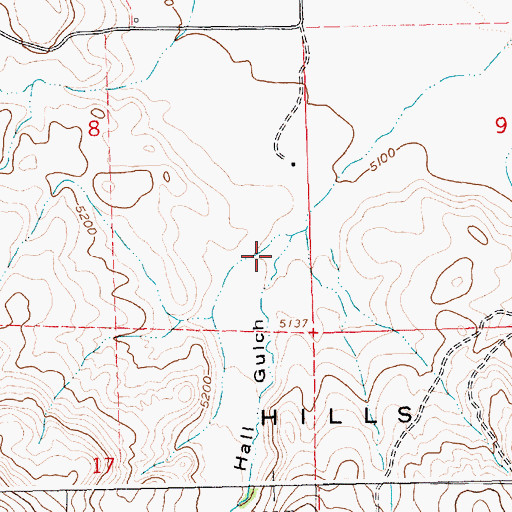 Topographic Map of Hall Gulch, ID