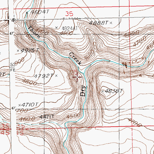 Topographic Map of Thorn Creek, ID
