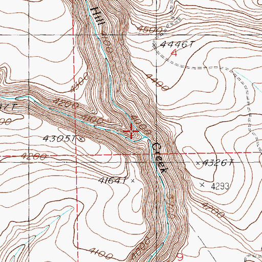 Topographic Map of West Fork King Hill Creek, ID