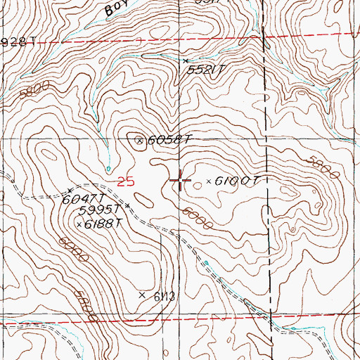 Topographic Map of Mount Bennett Hills, ID