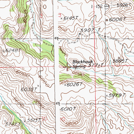 Topographic Map of Blackhawk Spring, ID