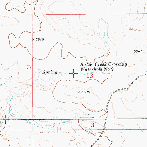 Topographic Map of Battle Creek Crossing Waterhole Number 2, ID