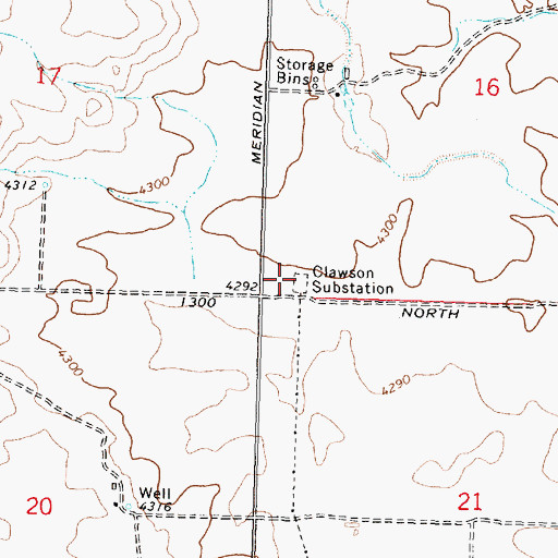 Topographic Map of Clawson Substation, ID