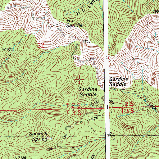 Topographic Map of Maple Spring, AZ