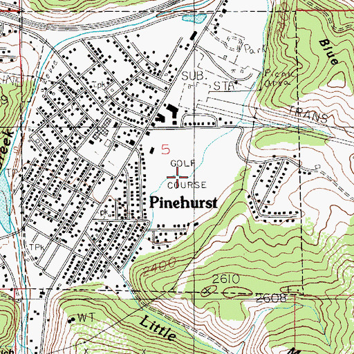 Topographic Map of Kellogg Golf Club, ID